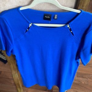 Cobalt blue short sleeve sweater